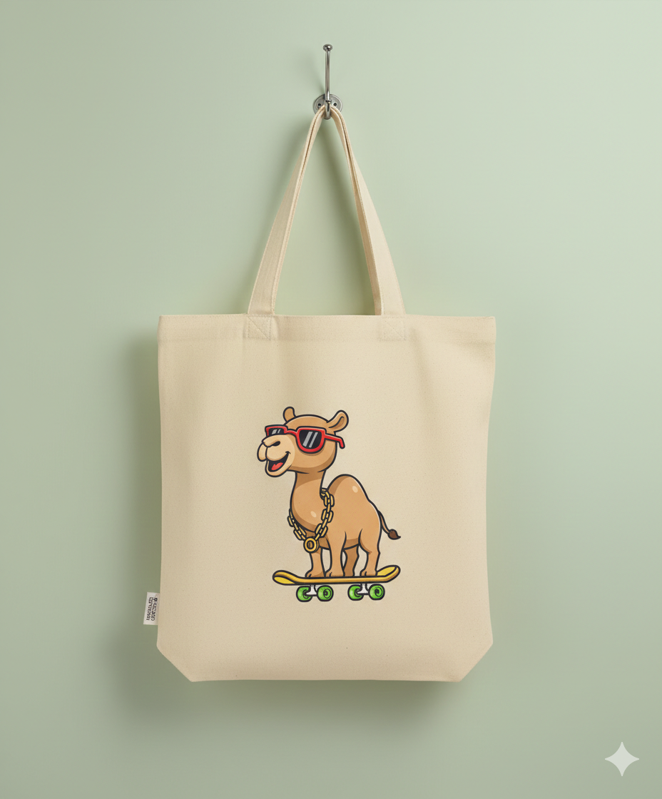 Tote Bag – Camel on Skateboard