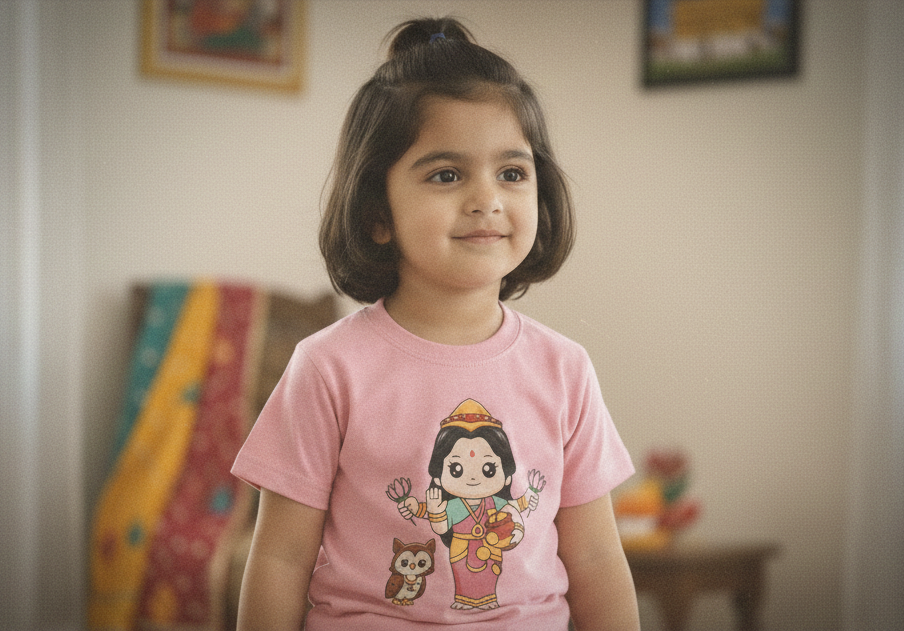 Kids T-Shirt – Lakshmi (Light Pink)