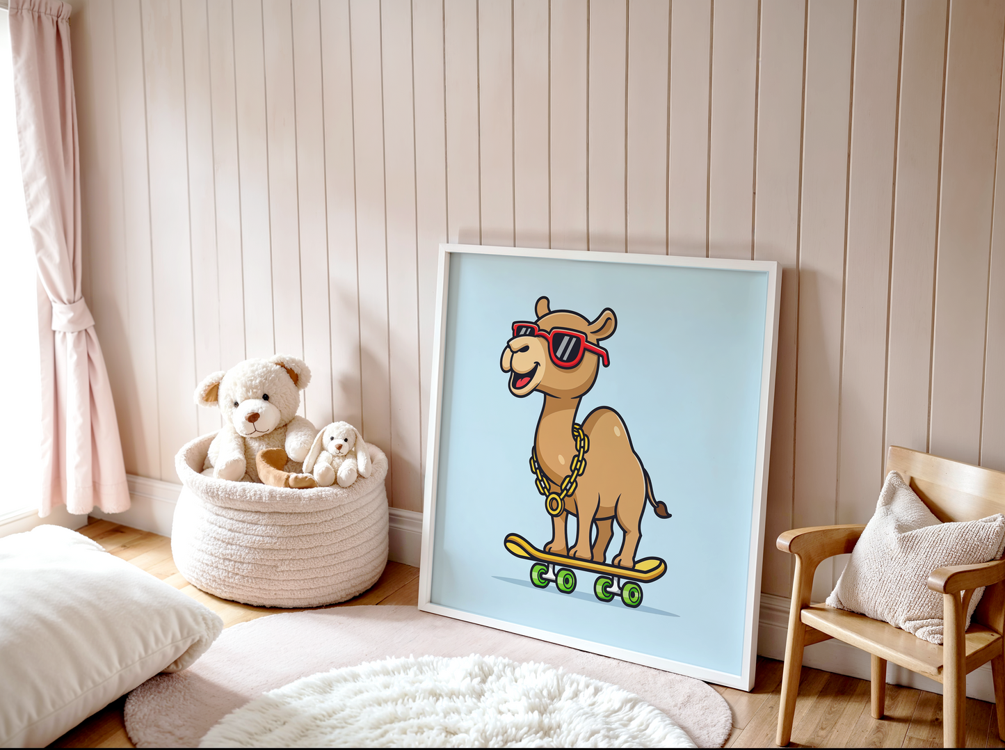 Camel on a Skateboard Poster (30 x 30 cm)