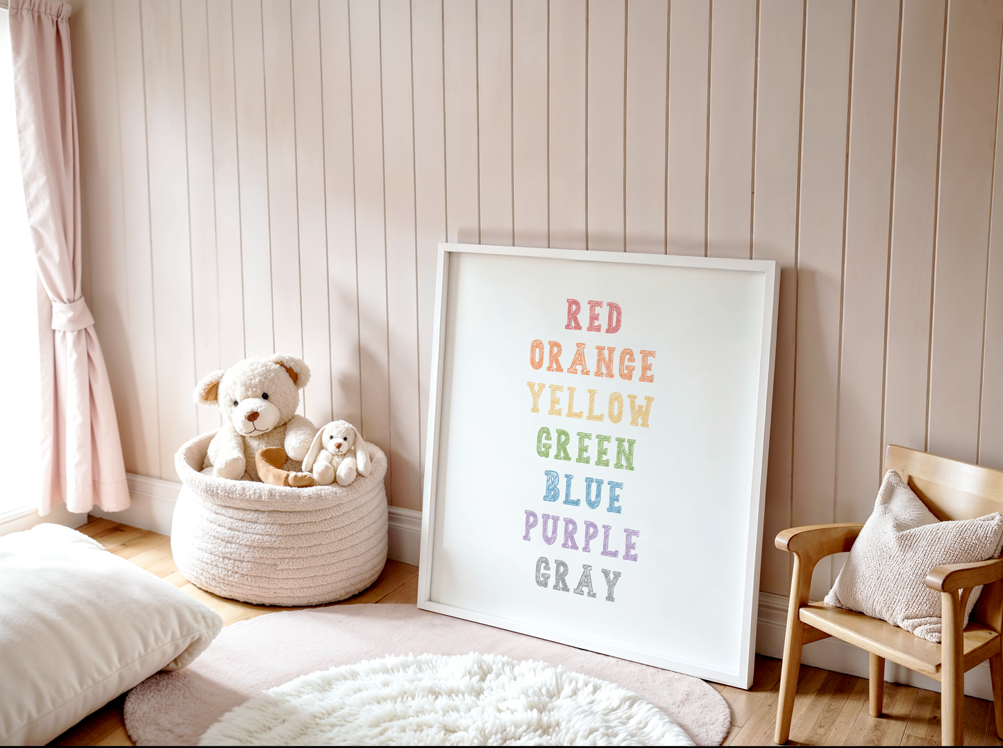 Colours Poster: Red, Orange, Yellow, Green (30 x 30 cm)