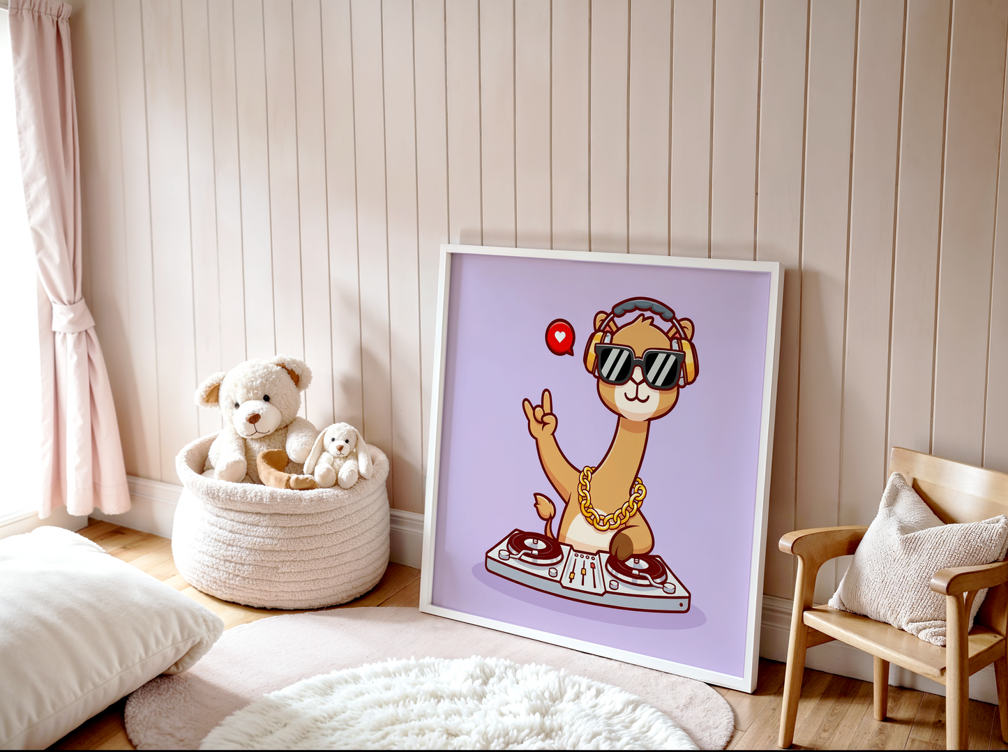 Giraffe DJ Poster (30 x 30 cm)