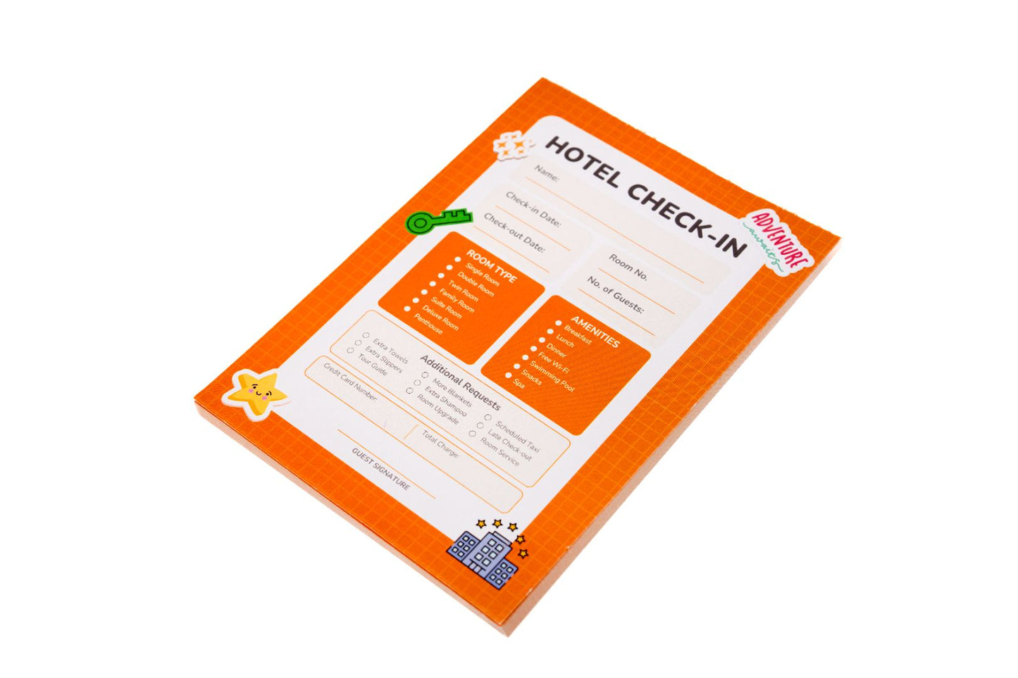 Pretend Play Notepad β Hotel Check-In (40 pages)