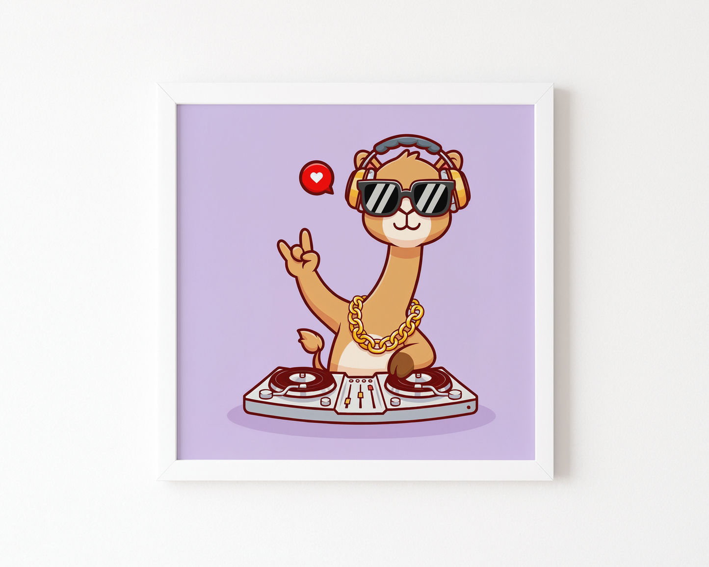 Giraffe DJ Poster (30 x 30 cm)