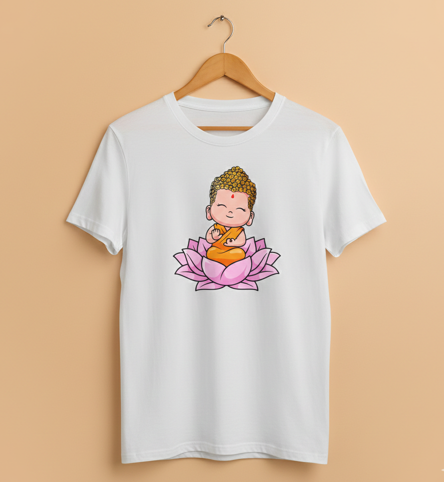 Kids T-Shirt – Baby Buddha (White)