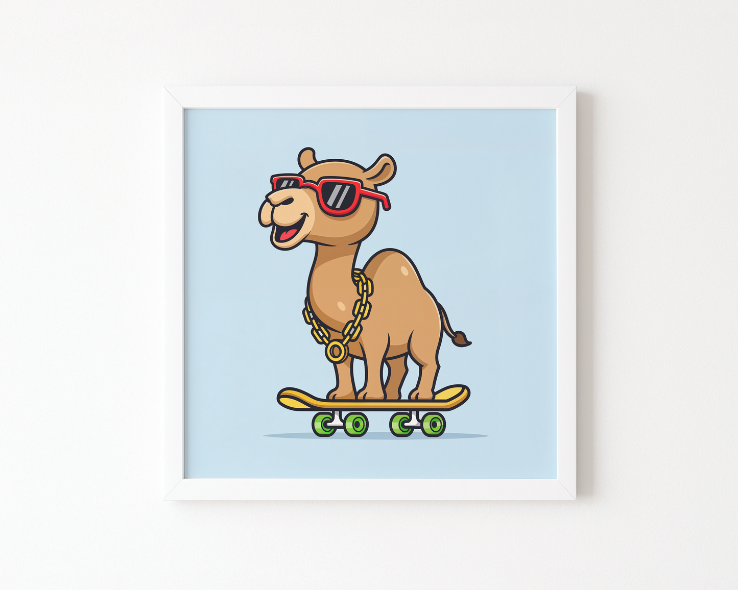 Camel on a Skateboard Poster (30 x 30 cm)