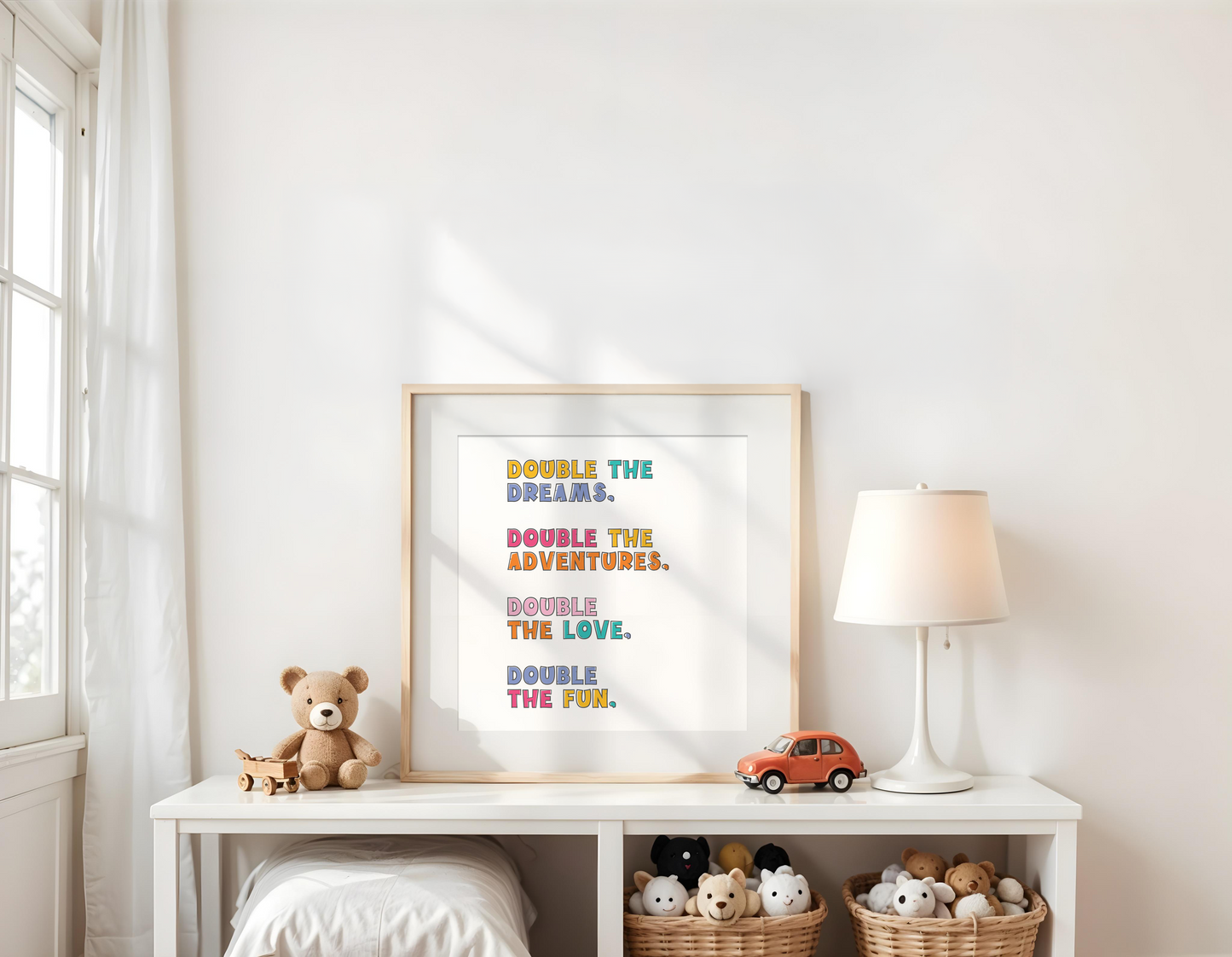 Double the Dreams, Double the Adventure Poster (30 x 30 cm)