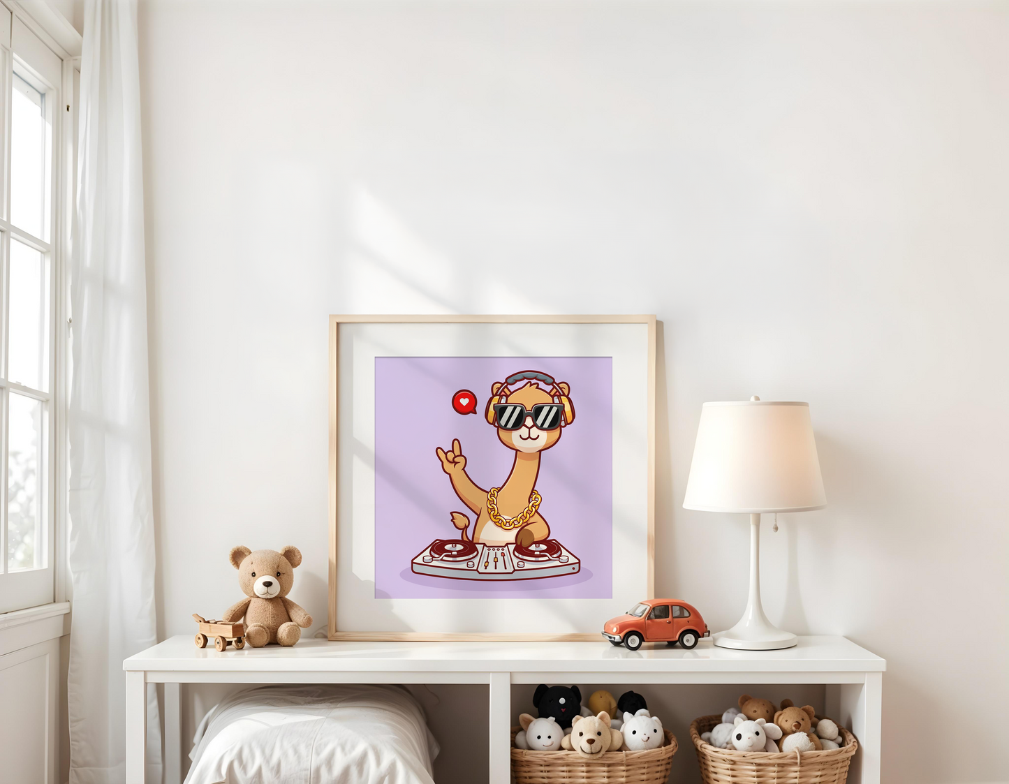 Giraffe DJ Poster (30 x 30 cm)