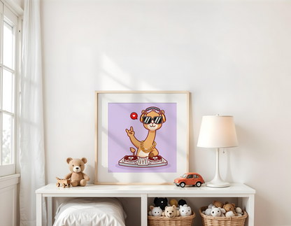 Giraffe DJ Poster (30 x 30 cm)