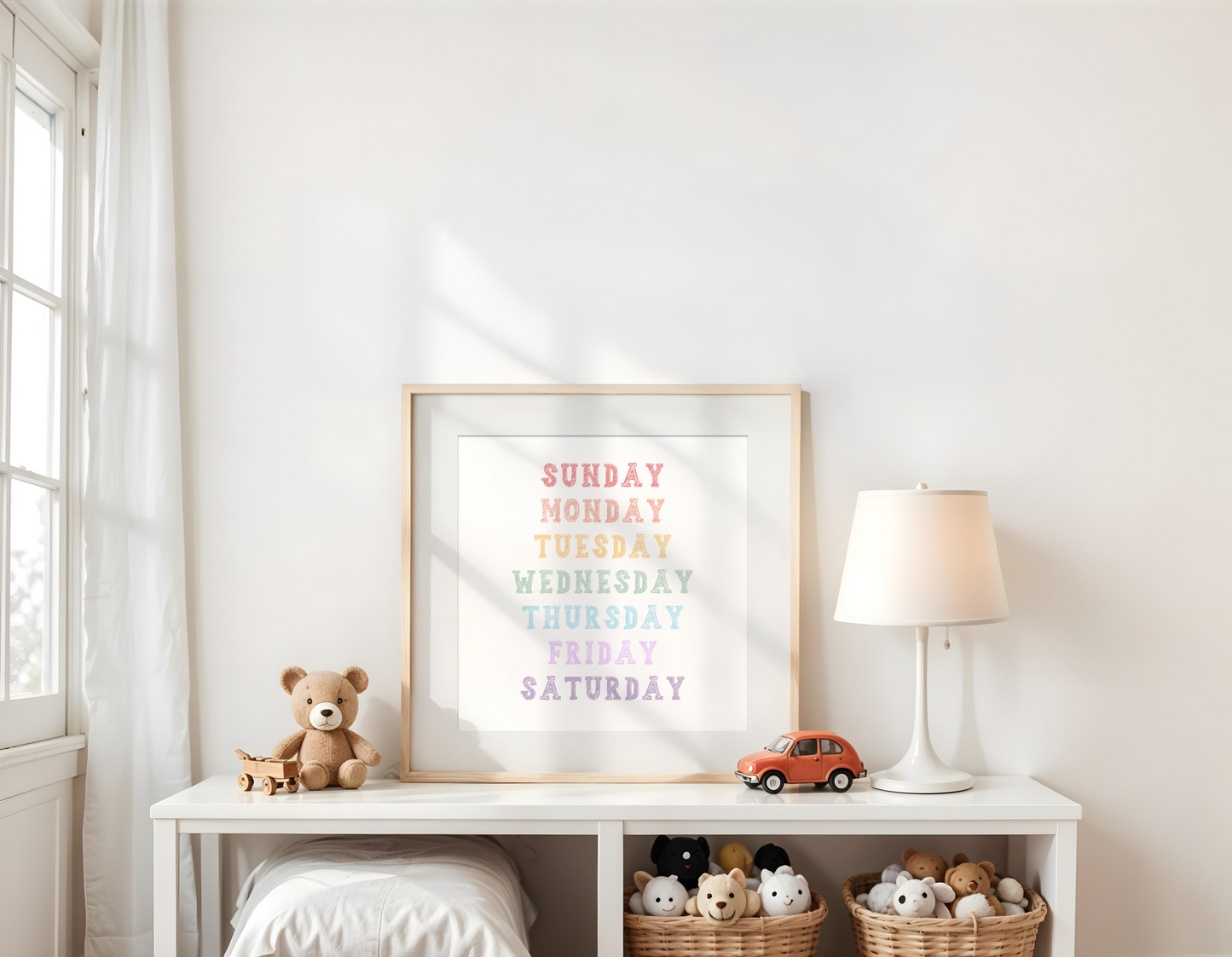 Days of the Week Poster (Sunday–Saturday) (30 x 30 cm)