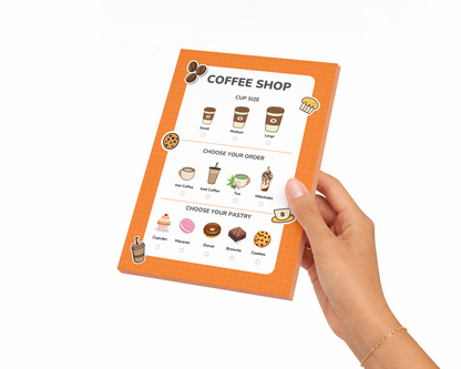 Pretend Play Notepad – Coffee Shop (40 pages)
