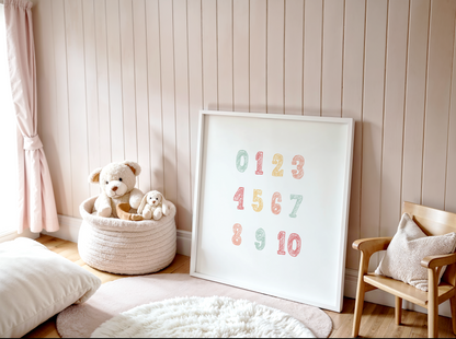 Numbers 1–10 Poster (30 x 30 cm)