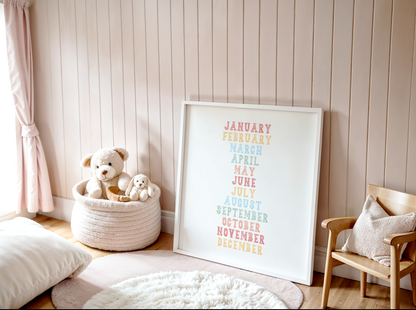 Months Poster (January–December) (30 x 30 cm)