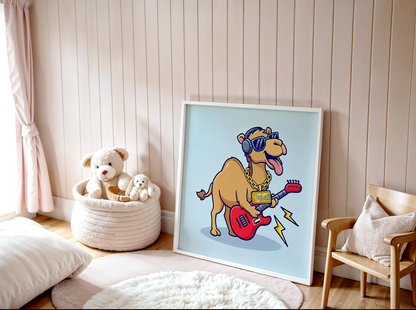 Camel Playing a Guitar Poster (30 x 30 cm)