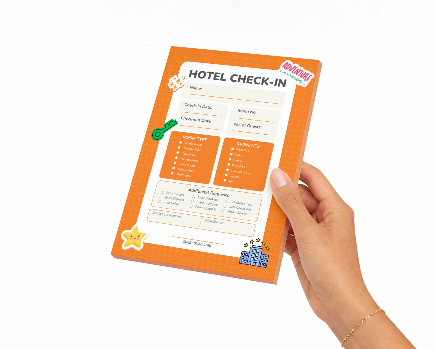 Pretend Play Notepad – Hotel Check-In (40 pages)
