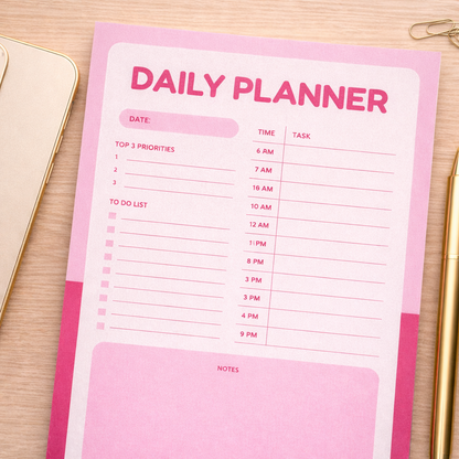 Daily Planner Notepad (6 x 9 in, 50 sheets)