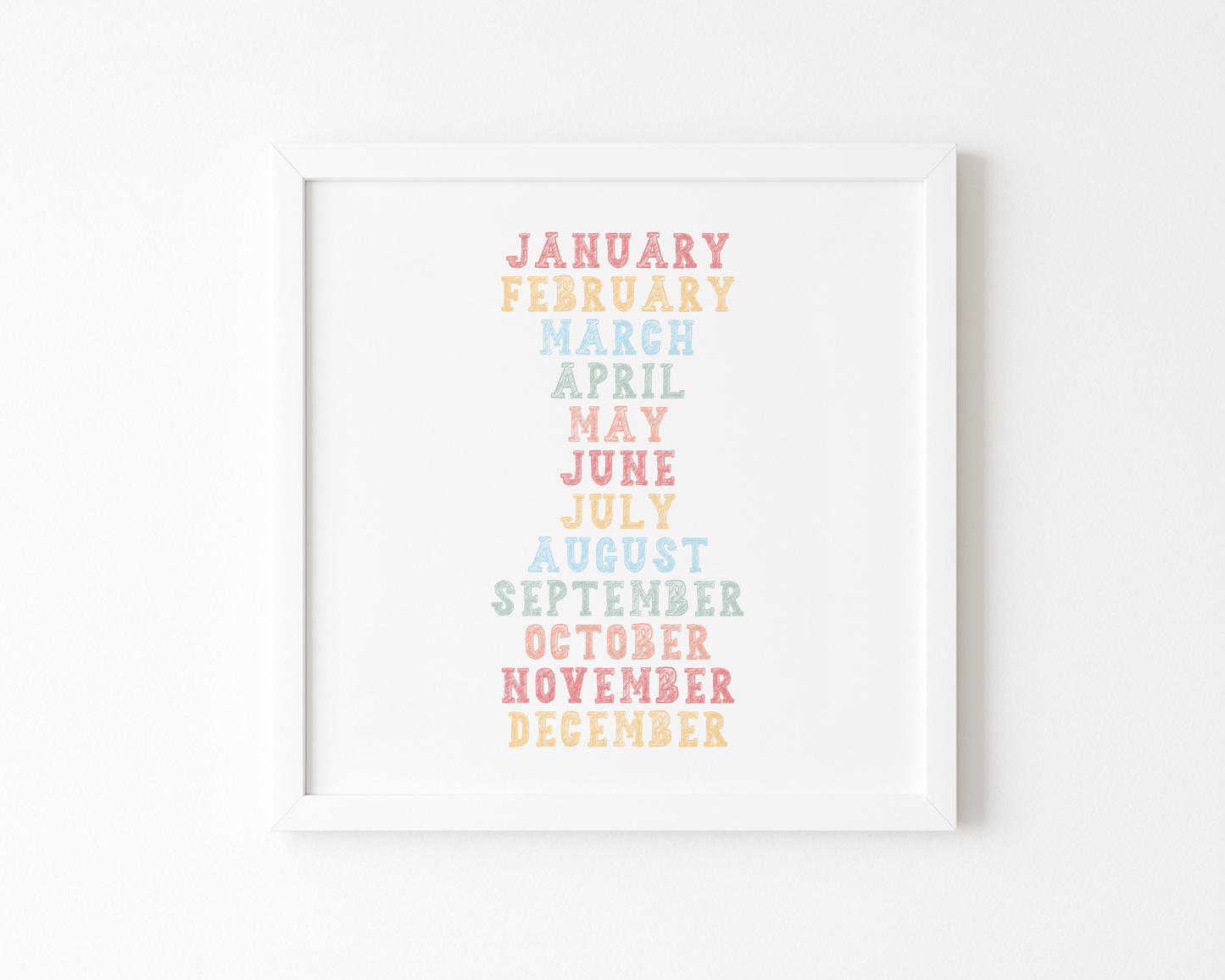 Months Poster (January–December) (30 x 30 cm)