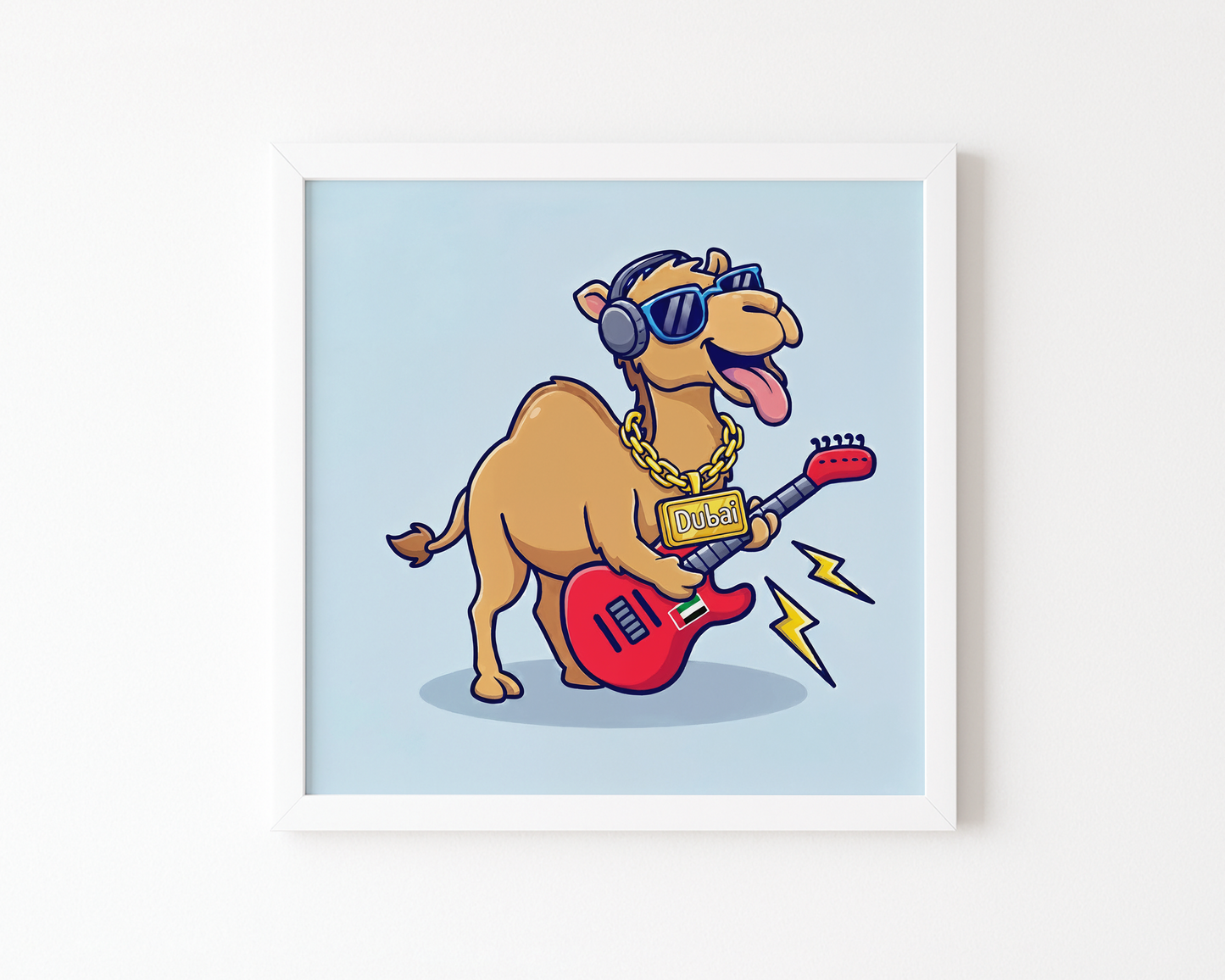 Camel Playing a Guitar Poster (30 x 30 cm)