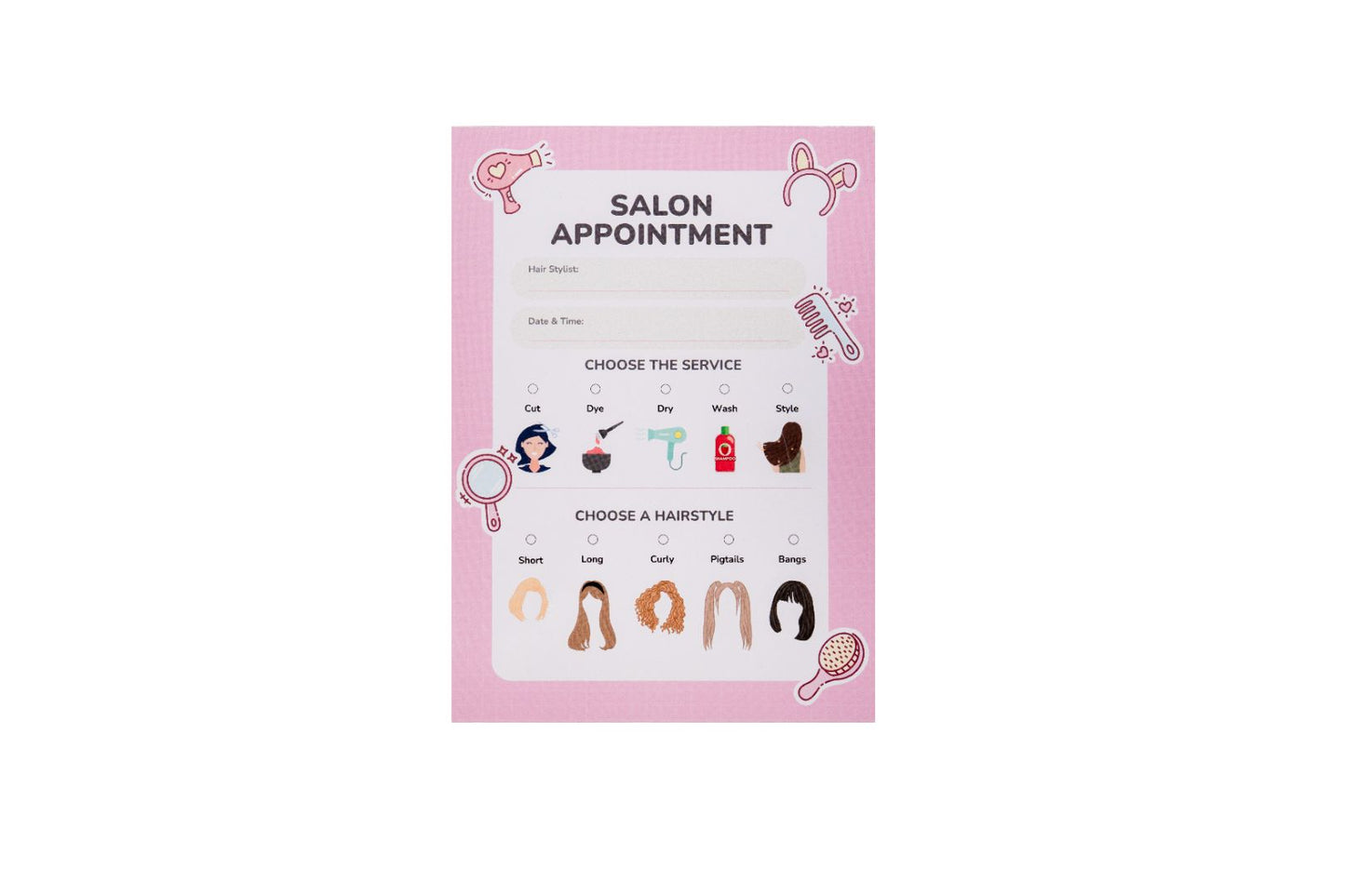 Pretend Play Notepad – Salon Appointment (40 pages)
