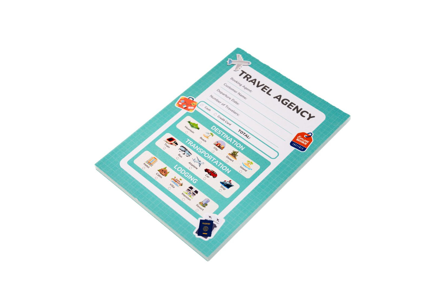 Pretend Play Notepad – Travel Agency (40 pages)