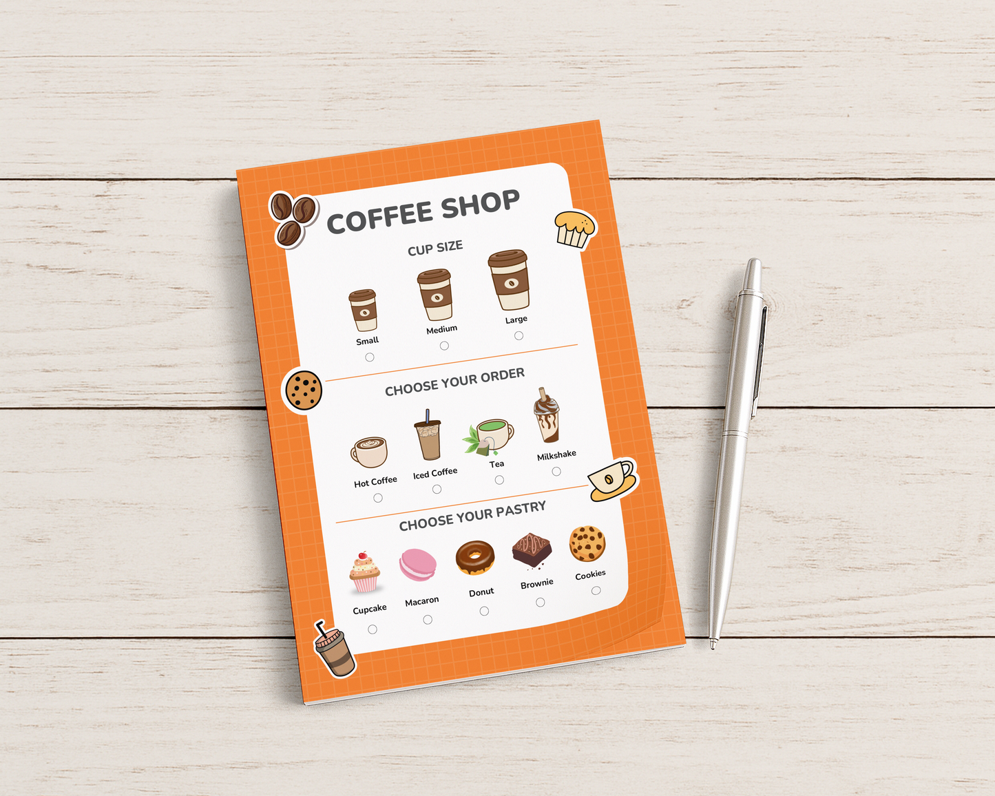 Pretend Play Notepad – Coffee Shop (40 pages)