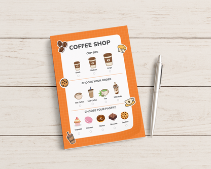 Pretend Play Notepad – Coffee Shop (40 pages)