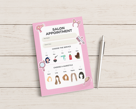 Pretend Play Notepad – Salon Appointment (40 pages)