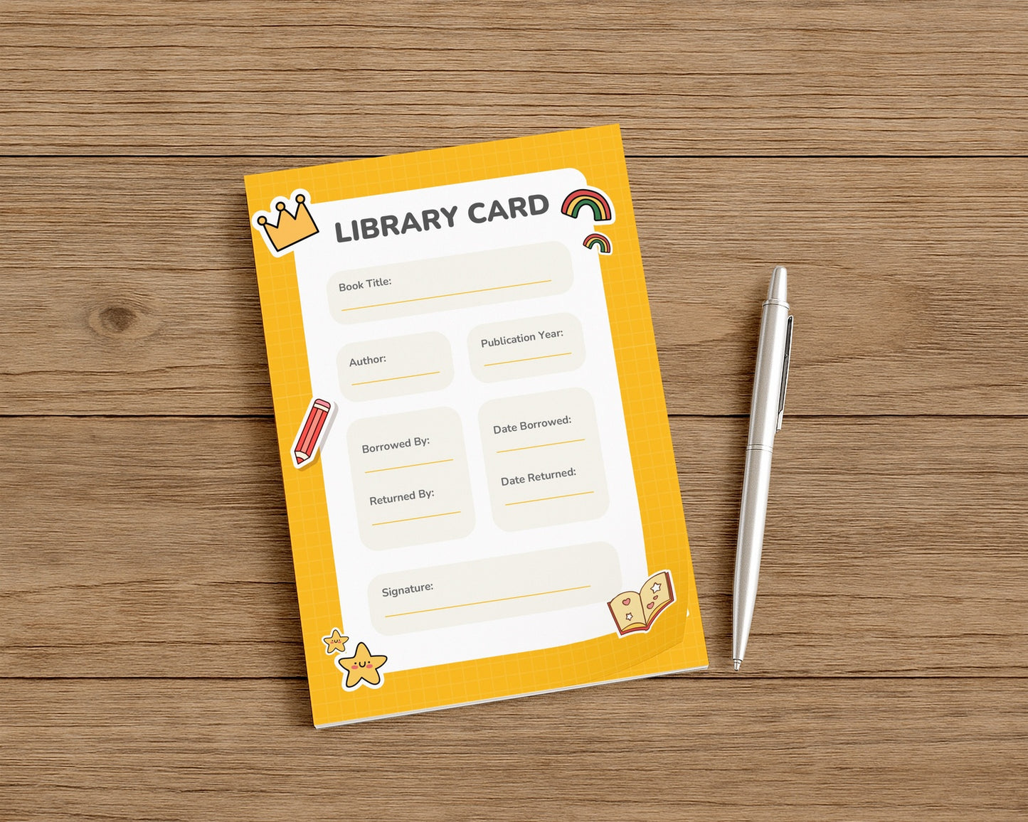 Pretend Play Notepad – Library Card (40 pages)