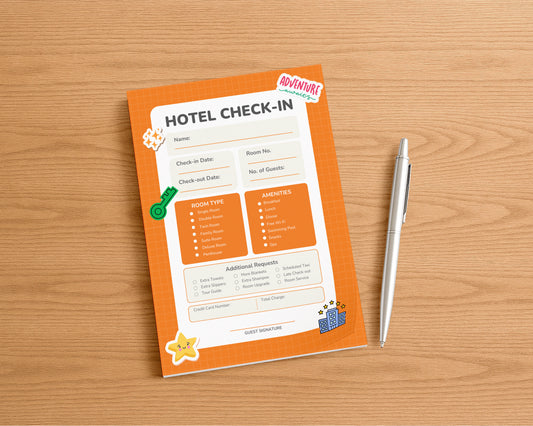 Pretend Play Notepad – Hotel Check-In (40 pages)