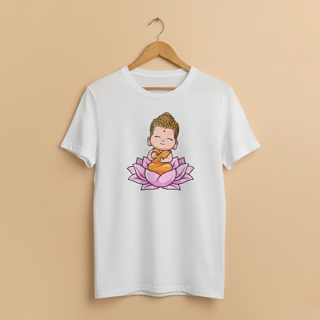 Kids T-Shirt – Baby Buddha (White)